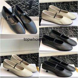 The Row Ava Top-quality Shoes Ballet Designer Flat Leather Women Fashion Leisure Ava Ballet Shoes Sheepskin Canal Retro High Quality Soft Ballet Shoes Size 35-40