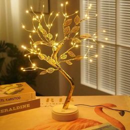 Night Lights Led Tree Table Lamp DIY Artificial Light Touch Switch Romantic Desk Fairy Gift Home Bedroom Decor