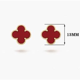 Stud Fashion Vintage 4/Four Leaf Clover Desinger Earrings Silver 18K Gold Plated for Women Titanium Steel Wedding Jewelry Gift06asf