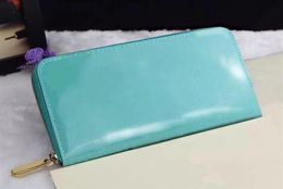 Whole Patent leather shinny luxury long wallet multicolor Fashion high quality original box coin purse women man classic zippe295C3651391