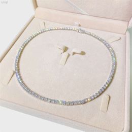 Luxus 10k festes Gold 3,0 -mm -Klauenset natürlicher Si1/VS Diamond Tennis Armband Halskette