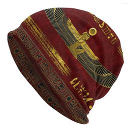 Berets Ornament On Red Leather Bonnet Homme Sport Egyptian God Skullies Thin Beanies Caps Novelty Fabric Hats