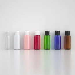 Storage Bottles 100pcs 50ml Empty Travel Small Black Brown Plastic Shampoo With Flip Cap PET Liquid Soap Container Shower Gel Bottle