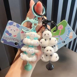 Cartoon Cute Authentic Stacked Paradise Panda Pig Keychain Female Cartoon Cream Dog Bookbag Car Keychain