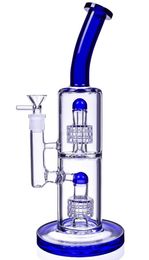 THICK 13" INCH Bong Dual Matrix Glass Water Pipe Clear Glass Beaker Hookah