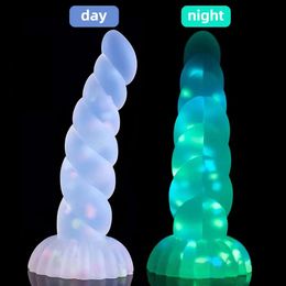 Dark Glowing dildo for Woman Masturbate Color Jelly penis sexy Toys women Big soft cock Light Erotic Dildo with Suction Cup