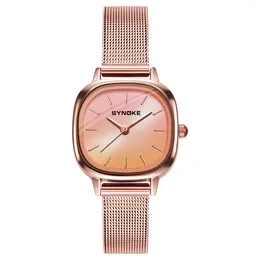 Wristwatches Luxury Women Watches Gradient Dial Creative Ladies Quartz Watch Rose Golden Business