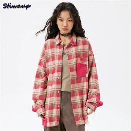 Women's Blouses Shirts Woman Spring Fashion 2024 Korean Clothes Tops Luxury Elegant Pink Striped Trend Shirt