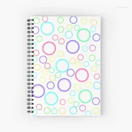 Colourful Circles Pattern Spiral Journal Notebook Memo Notepad 120 Pages College Notebooks For Boys Grils Study Notes Journaling