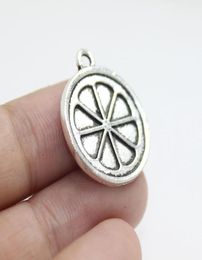 New Arrivals 20pcs 22mm Orange Slice charm Antique silver Tone Lemon slice charm Pendant for Jewelry DIY making7222420