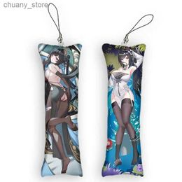 Keychains Lanyards 4x12Cmazur Lane Chen Hai Mini Dakimakura Schlüsselbund Anime Anime Doppelseitiger gedruckter kleiner Kissen Anhänger süßer Otaku-Schlüsselanhänger Y240417