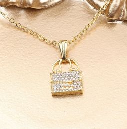 Korean Style Fashion New Micro-Inlaid Bag Necklace Simple Fashion Diamond Clavicle Chain Women's Necklace