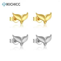 Stud Earrings KIKICHICC 925 Sterling Silver Gold Fish Tail Earring Clips Piercing Pendiente Women Luxury Fine Jewellery Simple Jewels