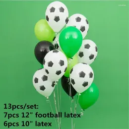 Party Decoration 13pcs Football Soccer Latex Balloons Theme Foil Helium Air Ballon Boys Games Toys Event Birthday Supplies