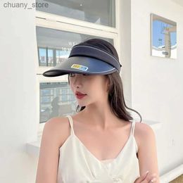 Visors UV Summer Face Cover Ultraviolet-Proof Female Cycling Sun Hat Beach Sun Hat Topless Hat Every Night Big Brim Sun Hat Y240417
