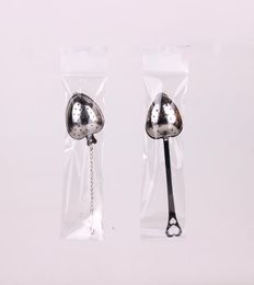 Heart Shape Stainless steel Tea Infuser kitchen tools Strainer Filter Long Handle Spoons Wedding Party Gift Favor with opp retail 8416058