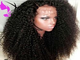 Fast side part High Temperature Fibre afro kinky curly wig Glueless black Synthetic Lace Front Wig for africa american wo4796759