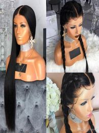 Full Lace Human Hair Wigs With Baby Hair Straight Peruvian Remy Pre Plucked Braided Glueless Full Lace Wig For Women5166979