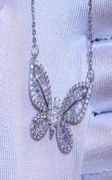 Cute Rhinestone Butterfly Pendant Necklace Women Bling Bling Zircon Chain Necklace Wedding Bridal Jewellery Fashion Accessories3231590