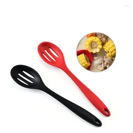 Spoons Silicone Spoon Slotted Heat Resistant Nonstick Free Kitchen Ladle For Mixing Serving Draining Stirring