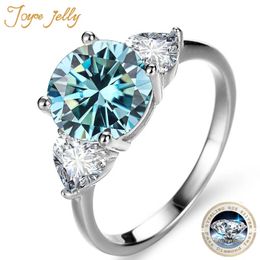 JoyceJelly Luxury Wedding Sterling 925 Silver Ring 3 DCOLOR Diamond Jewellery For Women Classic Four Claw Design 240417