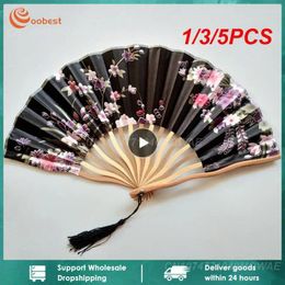 Decorative Figurines 1/3/5PCS Chinese Japanese Style Silk Fan Folding Wedding Art Gifts Dance Hand Vintage Bamboo Held