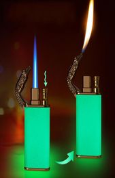 Creative Inflatable Torch Gas Jet Lighter Windproof Metal Dual Flame Switching Cigarette Pipe Turbo Lighter Butane Smoking Accesso8332457