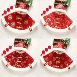 Clothing Sets Children's Tang Suit Baby Cloak Chinese Top Year's Wear Festive Windproof Plus Velvet Hooded Thickened Warm Bucket