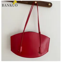 Bag BANKUO Spring Large-capacity Women's PU Fashion All-match Vintage Shoulder Leather Sewing Thread Casual Tote X247