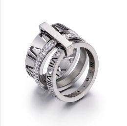 Rings 2021 Gold Ring Design Men Designer Jewellery Women Beautiful Charm Titanium Steel Number Letter Sier Jewellery Diamonds High End Men