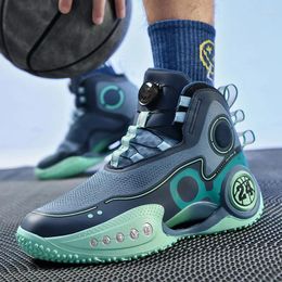 Basketball Shoes High-top Men Kids Rotating Button Basket Boots Brand Design Sneakers Outdoor Training Male