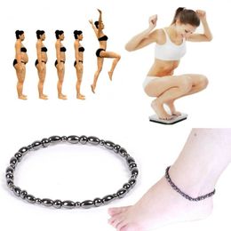 Anklets Unisex Magnetic Weight Loss Effective Anklet Bracelet Black Gallstone Slimming Stimulating Acupoints Therapy Arthritis Rel204R