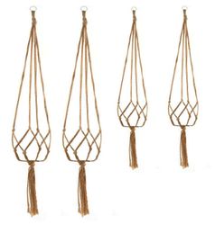 Knotted Macrame Plant Hanger Hook Vintage Cotton Linen Flowerpot Basket Lifting Rope Hanging Basket Pot Holder SN707547599