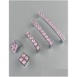 Handles Pulls Crystal Glass Series Diamond Pink Furniture Door Knobs Dresser Der Wardrobe Kitchen Cabinets Cupboard Accesso7271500 Dh1Hq