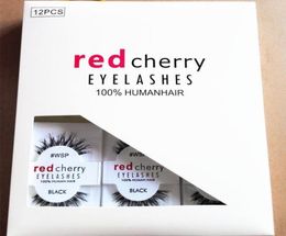 RED CHERRY False Eyelashes WSP 523 43 747M 217 Makeup Professional Faux Nature Long Messy Cross Eyelash Winged Lashes Wispies2764821