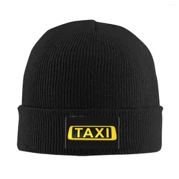 Berets Taxi Driver Beanie Cap Unisex Winter Warm Bonnet Femme Knitting Hats Cool Outdoor Skullies Beanies For Men Women