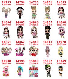 60pcslot PR14793 Cartoon Characters LOL Girls Resins Flatback for Hair Bows Hair Accessories Planar Resin Crafts DIY Decorations8444477