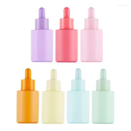 Storage Bottles 50pcs Orange Blue Pink Green Purple Red 30Ml Luxury Round Essential Oil Serum Glass Dropper For Cosmetic Packaging