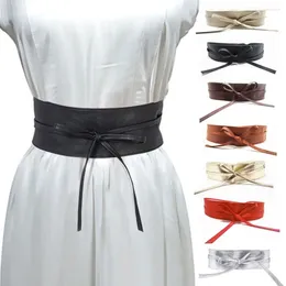 Belts Women Belt For Dress Leather Bowknot Wide Simple Wrap Waistband Coat Corset Designer Waistbelt
