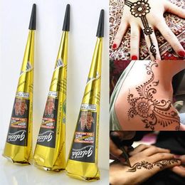 Natural Temporary Flash Tattoo Paste Black Henna Body Paint Arts Disposable Cones Sexy Cream lnks Indian Wedding Fashion 240408