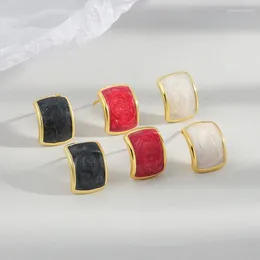 Stud Earrings Wholesale Geometric Arc Oil Dripping Colorful Fashion Enamel Earring Piercing Minimalist Jewelry