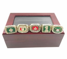 Newest Series Jewellery Hurricanes 1983 1987 1989 1991 2001 Ring With Wooden Box Souvenir Eagle Miami Men 4512734