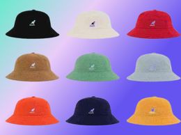 Kangaroo Kangol Fisherman Hat Sun Hat Sunscreen Embroidery Towel Material 3 Sizes 13 Colors Japanese Ins Super Fire Hat AA2203122809646