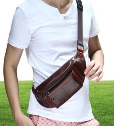 Genuine Leather Men Fanny Packs Sport Designer Bum Money Belt Bags Cow Skin Shoulder Chest Fashion Waist Belly Bag2812101