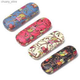 Sunglasses Cases Women Eye Glasses Case Cartoon Cute Owl Animal Sunglasses Storage Protector Portable Hard Leather Reading Glasses Box Y240416