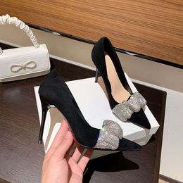 Дамская летняя обувь с кристаллами обувь для женщин 2023 Вечерний черный бриллиант страйтон супер высокий каблук