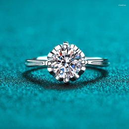 Cluster Rings Luxury Platinum PT950 Women's Moissanite Diamond Ring Love Flower Brace Daily Hundred For Girlfriends Wedding Jewellery