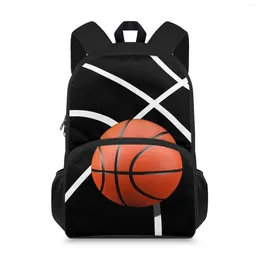 School Bags 15 Inch Kids Backpack For Boys Girls Cute Basketball Print Children Back Pack Schoolbags Student Bookbag Book Bag