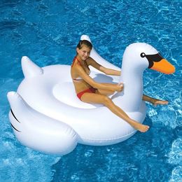150cm Inflatable Gaint Swan Pool Float Giant Swimming Ring Summer Water Mattress Bed Party Toys For Adults Kids 240412