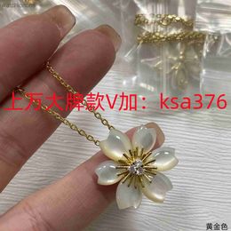 Luxury Top Grade Vancelfe Brand Designer Necklace White Fritillaria Sunflower Necklace 925 Silver Plated 18k Gold Natural High Quality Jeweliry Gift